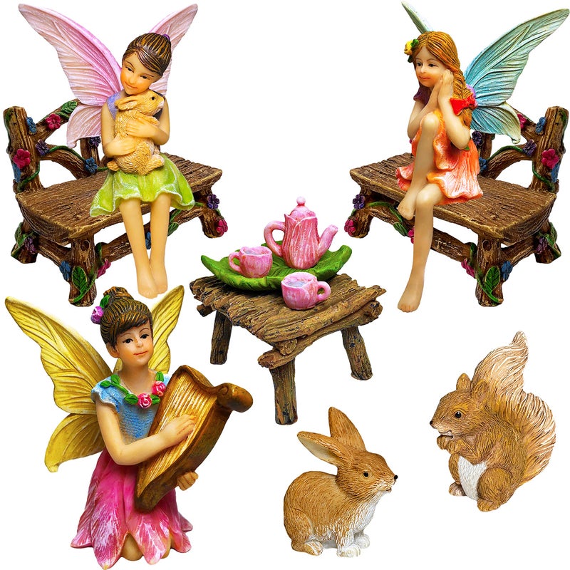 Mood Lab Fairy Garden - Miniature Figurines & Accessories Starter Kit - Fairy Garden Set of 12 pcs - Outdoor or House Decor - Image 1